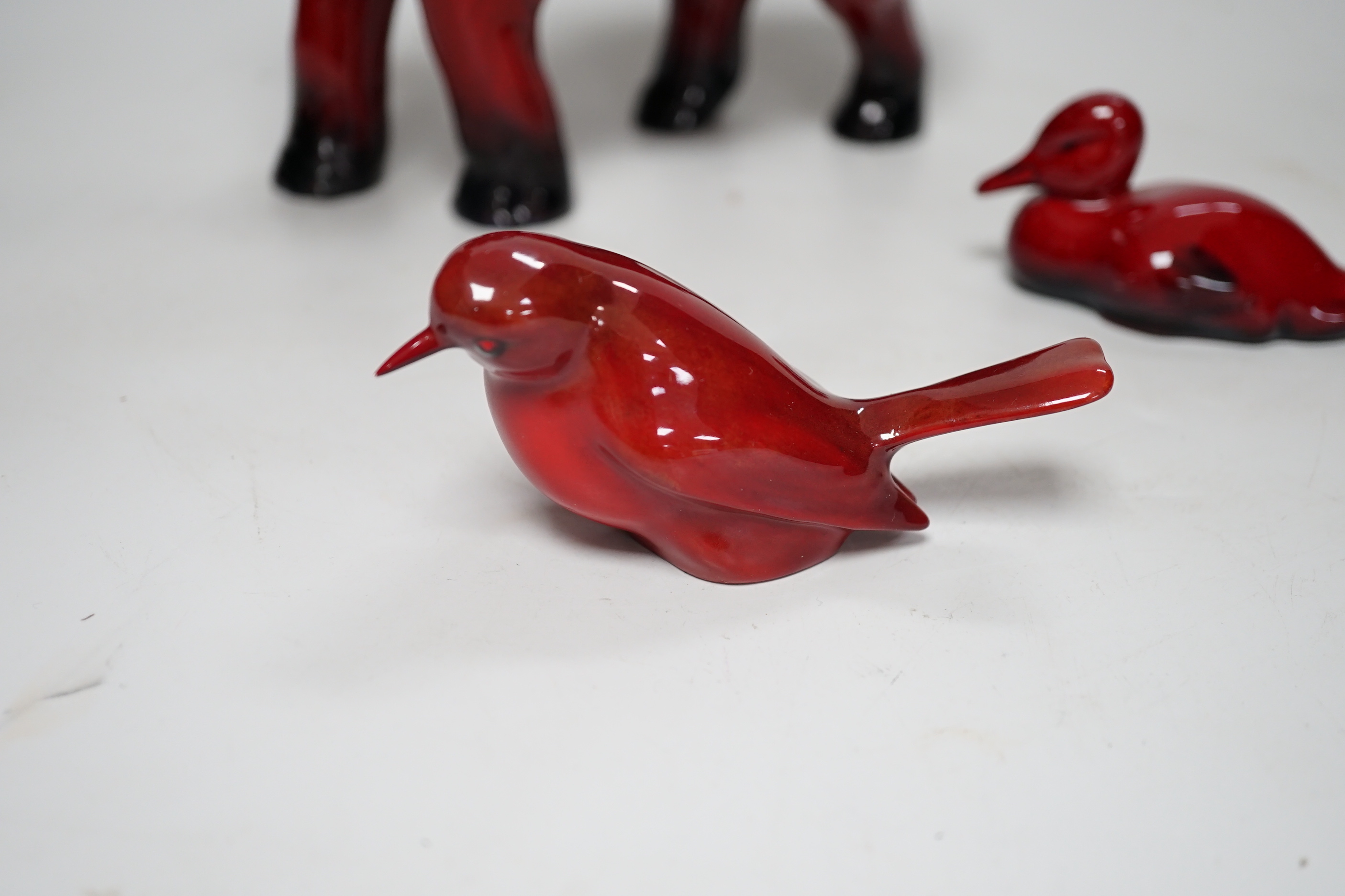 Three Royal Doulton Flambe animals